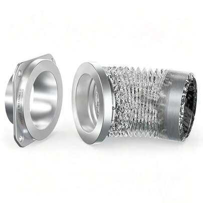 Magnetic Dryer Vent Coupling DV180 Airtight Seal Dryer Vent Connector Kit Easy To Clean Quick Connector Including A 2.6ft 4" Duct And Two Clamps