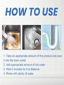 JAYSUING Pipe Dredging Agent - A Cleaning And Deodorizing Agent For Blocked Drainage Pipes In Kitchens And Bathrooms, Capable Of Removing Odors, Preventing Blockages, And Dissolving Dirt. It Is Suitable For Use In Kitchen Sinks, Toilets, Floor Drains, Etc. - Powdery - View 2
