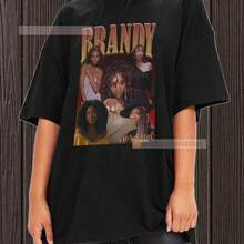 T-shirt Unisexe en Coton Vintage des Années 90 avec Graphique Brandy Norwood, T-shirt Col Rond Unisexe, Hauts, T-shirt, T-shirt, Chemises Femmes, Tenue d'été Femme, T-shirts Hommes, Y2k, Katseye, Tenues Assorties Parents et Enfants, T-shirts Style Japonais Anime, Style Gothic - Noir - Voir 1