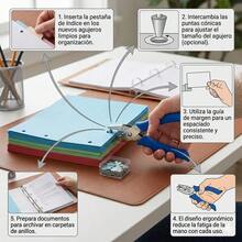Perforadora 1 Orificio Pelikan Mango Plástico Compacta Escolar Oficina - 1 Orificio - Ver 4