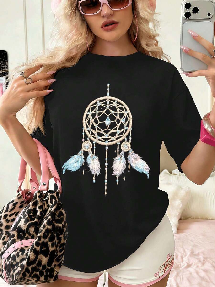 Dam-T-shirts - Svart - Visa 1