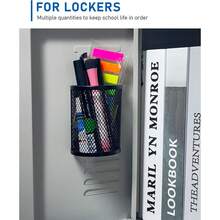 1pc Square Minimalist Metal Grid Magnetic Pen Holder, Made Of High-Quality Rust-Resistant Iron Wire, With Strong Magnetic Adsorption Design, Smooth Edges, Grid Breathable Structure, Multi-Functional Wall-Mounted Magnetic Pen Rack - Multicolor - View 2