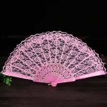 1pc Vintage French Lace Tassel Folding Hand Fan, Suitable For Year-Round Carry, Perfect For Weddings, Dances, Festivals And Accessories - Multicolor - View 6
