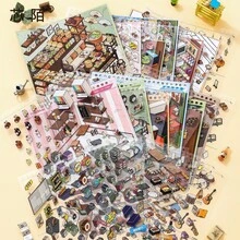 一套超大贴纸书：包含小吃、饮料和超市场景；逼真的超市零售贴纸；主题包括超市、咖啡馆和餐厅的手工安静书；适合成人和青少年缓解压力、消磨时间；绝佳的毕业礼物 - 均碼3 - 查看 6