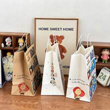 1 túi quà Snoopy dễ thương, túi giấy có quai hình hoạt hình, túi đựng quà chất lượng cao, thích hợp làm quà tặng năm mới, ngày Valentine, lễ Phục sinh [Kiểu ngẫu nhiên] - Nhiều màu - Xem 3