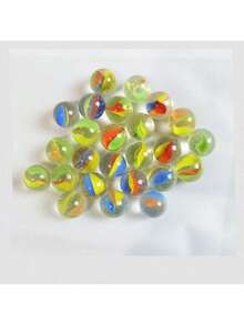 30/60/100pcs 1.6cm Colorful Transparent Glass Beads, Bouncy Marbles - Multicolor - View 10