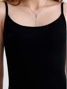 RoseArya Elegant Stretchy Long Strap Dress - Black - View 5
