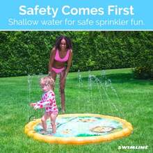 Swimline 68 Inch Sprinkler Mat and Splash Play Mini Pool Outdoor Water Toy Safari Adventure for and Family Fun Exciting Backyard Water Action - Multicolor - Ver 5