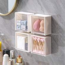 Wall-Mounted Cotton Swab Storage Box, Cosmetic Storage Box, Jewelry Storage Box, Plastic Storage Rack, For Organizing And Storing Cotton Swabs, Dental Floss, Hair Ties, Hair Clips, Makeup Pads, Powder Puffs And Other Items - Multicolor - View 4