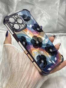 DF672 Funda transparente floral azul Art Nouveau para iPhone 17 16 15 14 13 12 11 Pro Max Plus 17 Air 16e para Galaxy S26 S25 S24 S23 S22 S21 S20 Note20 Ultra 10 Plus FE S25 Edge A36 A56 A26 A07 A55 A54 A35 A34 A32 A25 A24 A16 A15 A13 A12 A06 A05s A05 A04e A03s A02s A03 Core F04 M04 M05 F05 para G52 G84 G54 E15 G30 G20 G10 para Honor 90 Pro X5B X9B X9A X40 Magic6 Lite Pura 70 Pro 70 Ultra para Vivo Y17s Y28 Y17 Y36 Y27s para Redmi Note 14 13 12 11  X3 NFC M3 X6 F7 M4 X5 M6 Pro para OPPO A38 A18 - Negro - Ver 2