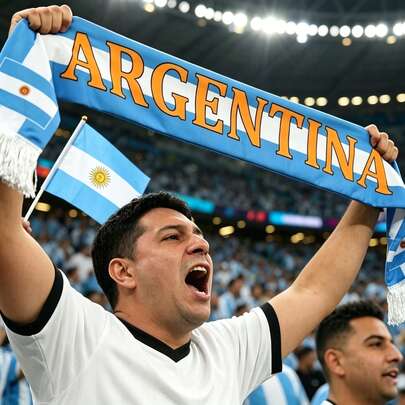 Bộ 1 khăn quàng cổ và cờ cầm tay cổ vũ Argentina/Brazil/Colombia, bao gồm 1 khăn quàng cổ và 5 lá cờ cầm tay, phụ kiện trận đấu bóng đá - Thích hợp cho các sự kiện, tiệc tùng, kinh doanh, thể thao, lễ hội, trang trí nhà cửa, trang trí ngoài trời.