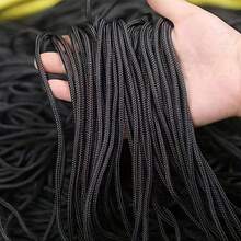 1pc 6mm Rope, Binding Equipment Rope, Outdoor Wear-Resistant Tent Pull Rope, Woven Nylon Rope For Camping DIY Bracelets, Outdoor Multipurpose, Tent Rope Survival Accessories, Camping Supplies - K-Black - View 2