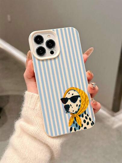 1 ks nové, hot-selling béžové kožené texturované TPU s pruhovaným a tečkovaným vzorem a psím vzorem, nárazuvzdorné pouzdro na telefon vhodné pro iPhone 17 Pro Max/17/17 Pro/16 Pro Max/16 Pro/16/15 Pro Max/15 Pro/15 Plus/15/14 Pro Max/14 Pro/14 Plus/14/13 Pro Max/13 Pro/13/12 Pro/12/11/XR, Galaxy S25/A14/A23 5G/A15/A32/A33/A53/S20 FE/S21/S23/S24/S25/S24 Ultra/A71/A55/A36/S21 FE/S24 Plus/S23 Ultra/S25 Ultra, lze použít jako novoroční, sváteční, ramadánský, dárek pro pár, narozeniny, rodinu, přítelkyni, přítele nebo dárek pro sebe.