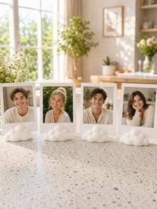 2pcs/4pcs Cute Cloud Shaped Photo Clips, Horizontal Arrangement Design, Suitable For Small Photos, Small Cards, Notes. Perfect For Home, Office, Wedding And Other Occasions. Desktop Decoration Single Cloud Shaped Photo Frame Clip - A - View 2