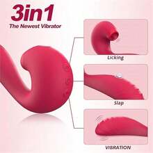 Tongue Licking And Tapping VibratorMulti-Point Stimulation Vibration Massage Stick Adult Sex Toy For Women Masturbator Vibrator Dildo - Hot Pink - View 9
