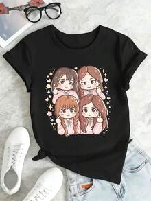 Dam-T-shirts - Svart - Visa 2