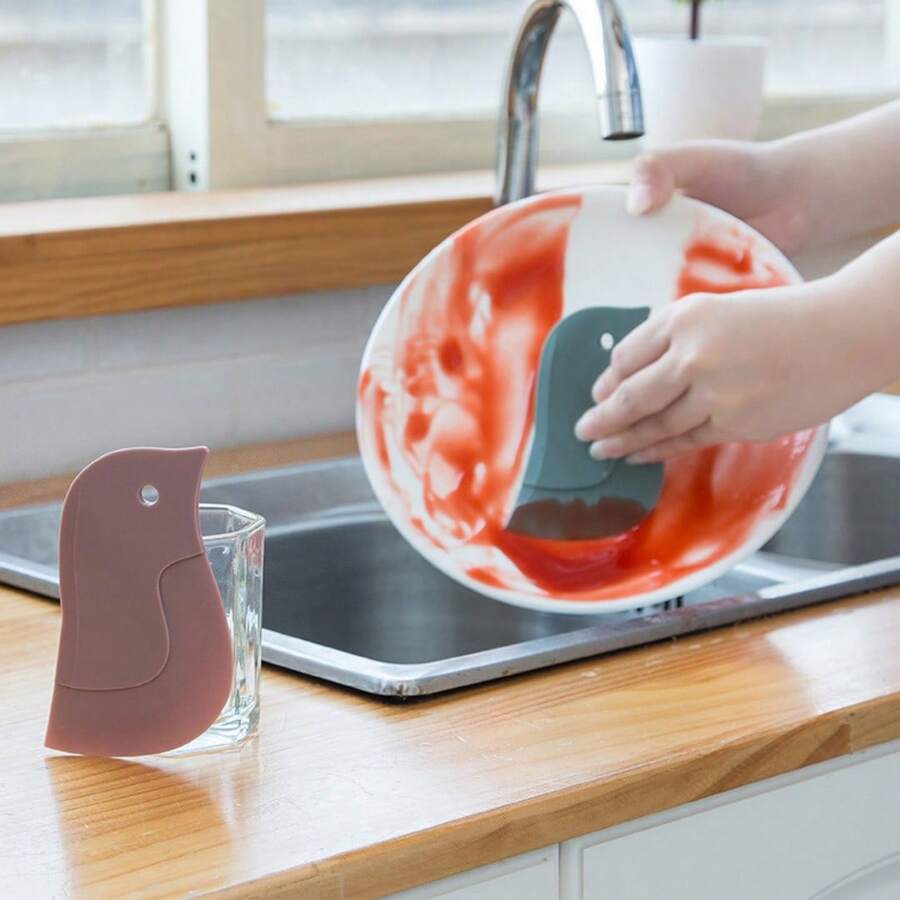 Scraper Oil Board, Penguin Soft Type Household Kitchen Oil Stain Scraper Baking Kitchen Small Tool - Grey - View 1