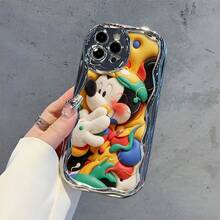 Officially Licensed Disney Mickey Mouse Phone Case, This Protective Phone Case Features A Classic Print Of Cheerful Mickey Mouse With His Iconic Round Ears And Bright Smile, Set Against A Vibrant Backdrop Decorated With Subtle Star And Polka Dot Accents, Made With Flexible, Durable TPU Material To Protect Against Everyday Scratches, Bumps, And Minor Impacts, With A Raised Camera Frame For Extra Lens Protection, Slim And Lightweight Construction That Adds Minimal Bulk And Fits Easily In Pockets And Bags, Compatible With IPhone 17, 16, 15, 14, 13, 12, 11 Pro Models, Making It A Timeless Choice For Mickey Fans And Disney Lovers, Ideal For Birthdays, Holidays, Or Any Special Occasion To Surprise Family And Friends - Bạc - Xem 5