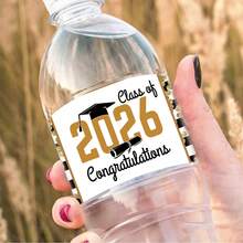 20 piezas/10 hojas Etiquetas para botellas de agua de Graduación Clase de 2026, Envoltorios de felicitaciones para botellas de agua de graduación, Pegatinas para botellas de graduación para decoración de fiesta de graduación - Multicolor - Ver 5