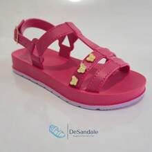 Sandália Papete infantil menina borboleta blogueirinha confortável, antiderrapante, escolar, passeio - Pink - Visão 2