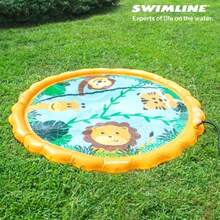 Swimline 68 Inch Sprinkler Mat and Splash Play Mini Pool Outdoor Water Toy Safari Adventure for and Family Fun Exciting Backyard Water Action - Multicolor - Ver 8