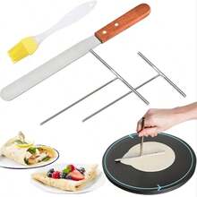 Crepe Spreader Spatula Kit DIY Kitchen Tool Silver - Silver - View 10