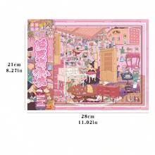 New Large Size DIY Scene Stickers, Adult Landscape Stickers, House Stickers, Scrapbooking Stickers, 3D Miniature House Micro Landscape Stickers, DIY Scrapbook Stickers, Landscape Stickers, Scenery Stickers, Notebook Stickers, Reusable, Multiple Sizes Available - A - View 11