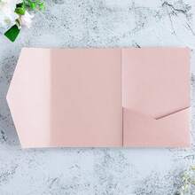 25pcs Tri-Fold Pocket Wedding Invitation Cards With Envelopes, Minimalist Style Suitable For Engagement, Christening DIY Invitations, Size 5*7 Inches, Customizable, Christmas Cards - 25pcs - View 7