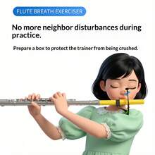 Flute Breath Assist Adjustment Practice Tool, Beginner Mouth Shape Training, Air Flow & Embouchure Control Instrument Accessory - Yellow - View 8