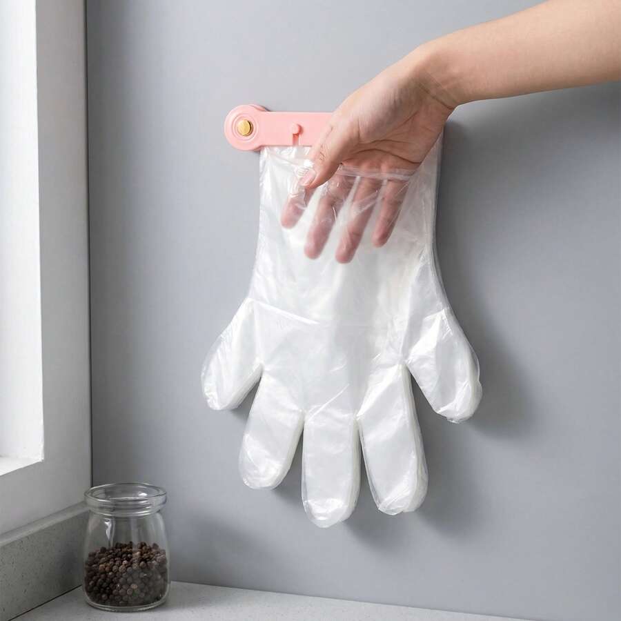 Máy phân phối găng tay gắn tường, sử dụng một tay, máy phân phối găng tay dùng một lần không cần chạm tay, kèm 100 chiếc găng tay.