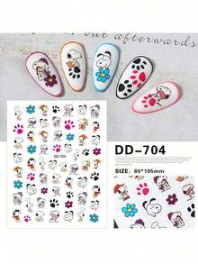 1 miếng dán móng tay tự dính hình Snoopy hoạt hình dễ thương mới, phụ kiện trang trí móng tay, quà tặng năm mới, quà tặng ngày Valentine, quà tặng lễ Phục sinh [Kiểu ngẫu nhiên] - Nhiều màu - Xem 1