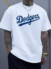 Dodgers T-Shirt With Classic Lettering In A Bold Blue Tone Representing The Spirit Of A Beloved Baseball Team, 100% Cotton And A Timeless Sportswear Option Perfect For Casual Wear. - 白色 - 查看 1