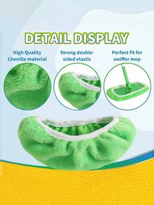 Green Wet Dry Microfiber Mop Pads Reusable Washable Home Furniture Floor Sweeper Mop Head Replacement Cloths - Multicolor - View 5