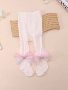 2 đôi quần tất lưới ombre nơ cho bé gái, quần legging nhẹ thoáng khí cho bé, tất cổ chân kiểu công chúa đa năng cho trẻ em, mùa xuân/hè. - Nhiều màu - Xem 6