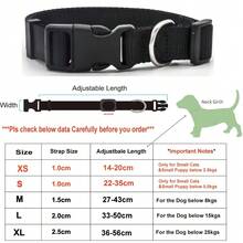 Adjustable Pet Collars Nylon Puppy Kitten Collar Strong and Durable Neck Band Suitable for Small Medium Dogs and Cats - CW023-negro - Ver 6