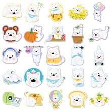 50 piezas Pegatinas de Terrier Escocés Occidental, Lindas Pegatinas Decorativas Impermeables de Cachorro de Terrier Blanco Escocés Occidental Original de Dibujos Animados - Multicolor - Ver 3