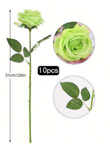 12/10/5 Green Home Decoration Simulation High-End Silk Roses, Desktop Decoration, Room Decoration Flowers, Valentine'S Day Bouquets, Wedding Decoration Brides Holding Flowers, Wrist Flowers, Chest Flower Materials, Home Restaurant Bedroom Vase Decoration Bouquets Diy Birthday Party Cake Materials, Valentine'S Day New Year Gift Materials, Shooting Props, Vase Decoration, New Year Decoration, Outdoor Garden Decoration - Light Green - View 16