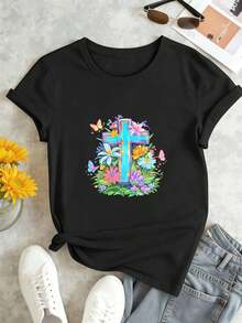 Women T-Shirts - Black - View 2
