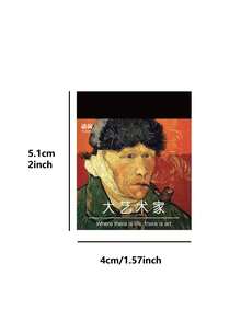 1 Book 400 Sheets Vintage Van Gogh Oil Painting Sulfuric Acid Paper Material For Scrapbooking, Diary Decoration, No Duplicate Designs - SCZ014 - View 8