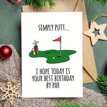 Thiệp chúc mừng sinh nhật chủ đề golf, thiệp chúc mừng sinh nhật dành cho người yêu thích golf, thiệp sinh nhật cho bố, chú, nam giới chơi golf (kèm phong bì ngẫu nhiên). - Nhiều kiểu dáng - Xem 5
