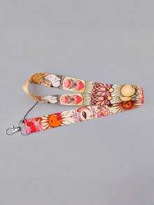 1pc Sun & Moon Pattern Lanyard, Suitable For Hanging Keys, ID Cards, Credit Cards, Bank Cards, Also Can Be Used As Phone Charm Or Keychain Accessory - Multicolor - View 3