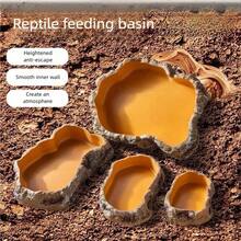 Reptile Lizard Food Bowl Water Bowl Imitation Rock Reptile Habitat Feeding Dish, Suitable For Decoration, Various Reptiles Feeding - Style A - View 3