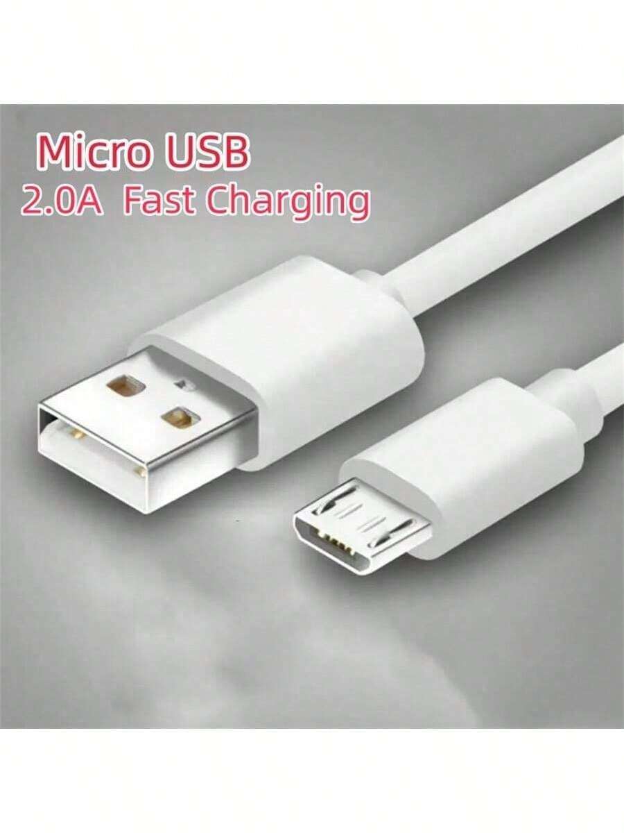 Micro USB 数据线,安卓快充线,兼容三星 Galaxy S7/S5/J3/J5/J7、HTC、Kindle、Nexus 等设备(白色)。兼容三星 Galaxy S7/HTC、安卓手机、Kindle、相机、MP3 播放器。Micro-USB 接口。 - 白色 - 查看 1