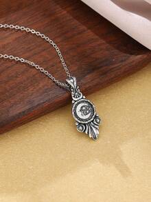 1 chiếc mặt dây chuyền hình trăng sao cổ điển dành cho nam nữ, kiểu dáng phù thủy Gothic, dây chuyền màu bạc, bùa hộ mệnh thiên thể, trang sức đôi, quà tặng Halloween. - vòng cổ - Xem 2