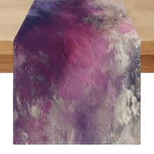 1pc Abstract Oil Painting Style Printed Table Runner, Waterproof Polyester Tablecloth, Rectangular, Wrinkle-Resistant, Durable And Easy To Clean, Luxurious Artistic Home Decor, Suitable For Dining Room, Party, All Seasons - Multicolor - View 1