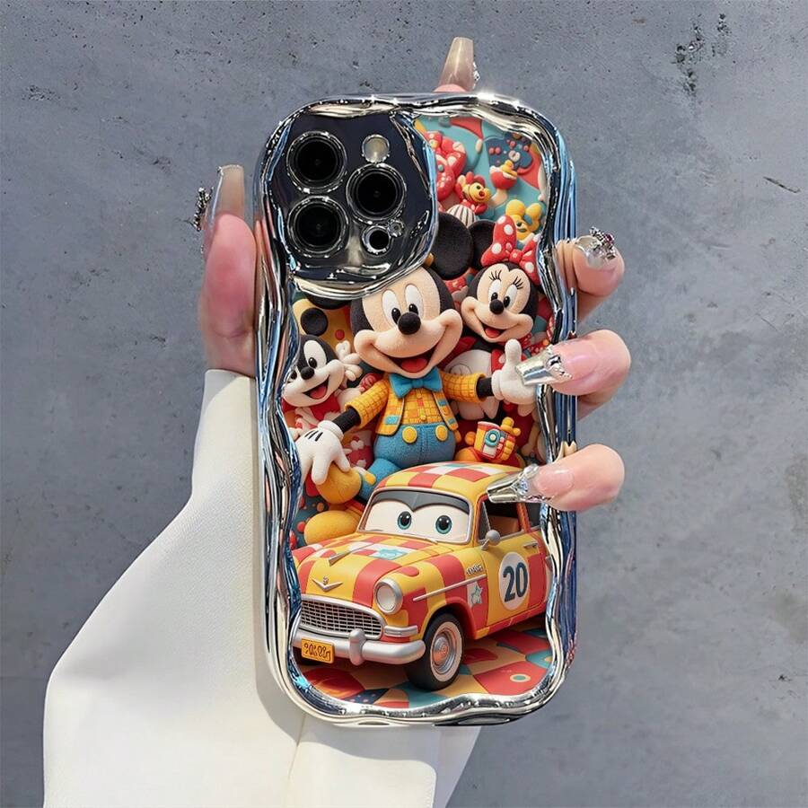 Officially Licensed Disney Mickey Mouse Phone Case, This Protective Phone Case Features A Classic Print Of Cheerful Mickey Mouse With His Iconic Round Ears And Bright Smile, Set Against A Vibrant Backdrop Decorated With Subtle Star And Polka Dot Accents, Made With Flexible, Durable TPU Material To Protect Against Everyday Scratches, Bumps, And Minor Impacts, With A Raised Camera Frame For Extra Lens Protection, Slim And Lightweight Construction That Adds Minimal Bulk And Fits Easily In Pockets And Bags, Compatible With IPhone 17, 16, 15, 14, 13, 12, 11 Pro Models, Making It A Timeless Choice For Mickey Fans And Disney Lovers, Ideal For Birthdays, Holidays, Or Any Special Occasion To Surprise Family And Friends - Bạc - Xem 1