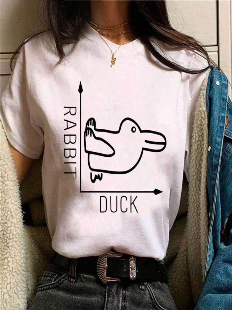 Camiseta de Wittgenstein con conejo y pato - Blanco 20 - Ver 1