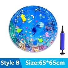 Alfombra de juego de agua sensorial para gatos con peces, cama de agua inflable gruesa, juguete sensorial para perros y mascotas, diversión interactiva - Modelo C con bomba - Ver 14