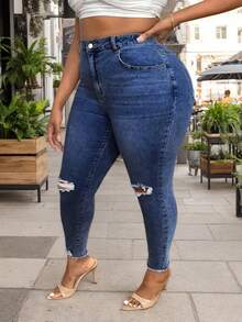 Plus Size Jeans - Blue - View 5