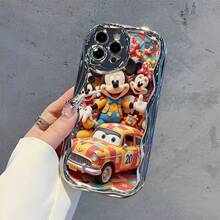 Officially Licensed Disney Mickey Mouse Phone Case, This Protective Phone Case Features A Classic Print Of Cheerful Mickey Mouse With His Iconic Round Ears And Bright Smile, Set Against A Vibrant Backdrop Decorated With Subtle Star And Polka Dot Accents, Made With Flexible, Durable TPU Material To Protect Against Everyday Scratches, Bumps, And Minor Impacts, With A Raised Camera Frame For Extra Lens Protection, Slim And Lightweight Construction That Adds Minimal Bulk And Fits Easily In Pockets And Bags, Compatible With IPhone 17, 16, 15, 14, 13, 12, 11 Pro Models, Making It A Timeless Choice For Mickey Fans And Disney Lovers, Ideal For Birthdays, Holidays, Or Any Special Occasion To Surprise Family And Friends - Bạc - Xem 5